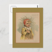 Vintager November 1891 zeichnend Kinder Postkarte (Vorne/Hinten)