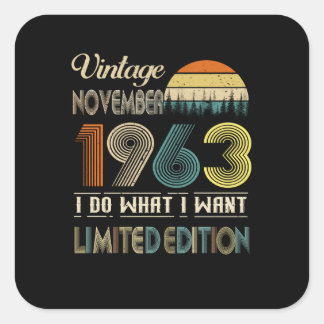 Vintager November 1963 Was ich Wollte Limited Edit Quadratischer Aufkleber