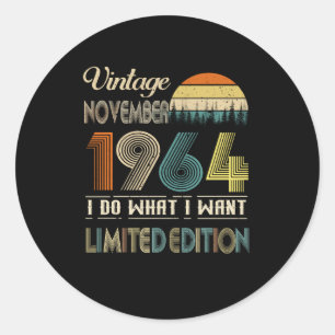 Vintager November 1964 Was ich Wollte Limited Edit Runder Aufkleber