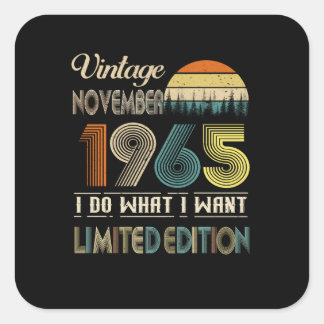 Vintager November 1965 Was ich Wollte Limited Edit Quadratischer Aufkleber
