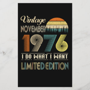Vintager November 1976 Was ich Woll Limited Editio Briefpapier