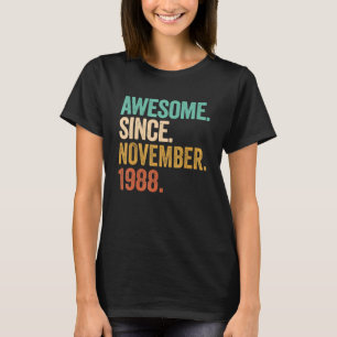 Vintager November 1988 34 Jahre alter Junge 34. Ge T-Shirt