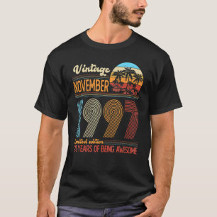 Vintager November 1997 25 Jahre alt 25. Geburtstag T-Shirt