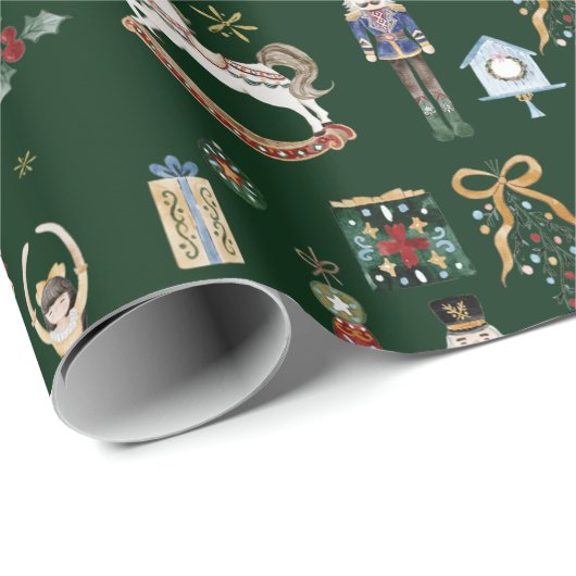 Vintager Nutcracker Ballett Frohe Weihnachten Geschenkpapier (Rolleneckpunkt)
