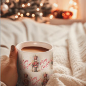 Vintager Nutcracker & Frohe Weihnachten Kaffeetasse
