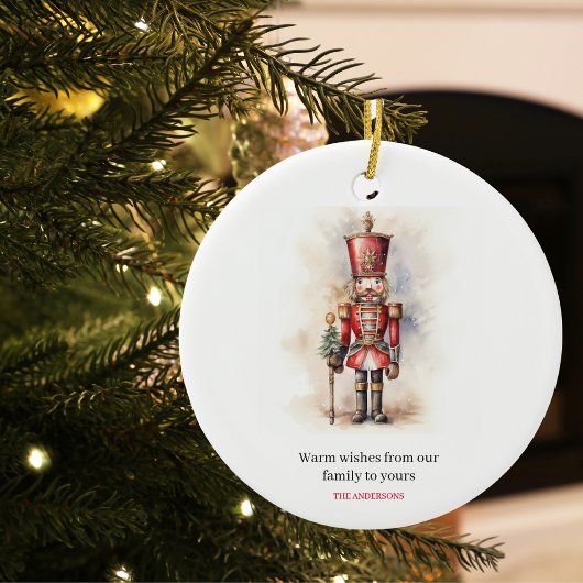 Vintager Nutcracker & Frohe Weihnachten Keramik Ornament