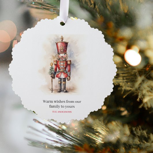 Vintager Nutcracker & Frohe Weihnachten Ornament Karte