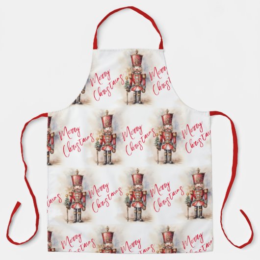 Vintager Nutcracker & Frohe Weihnachten Schürze (Vorderseite)