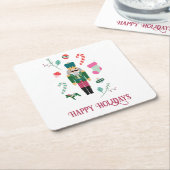 Vintager Nutcracker Jewel Tone Happy Holidays Rechteckiger Pappuntersetzer (angewinkelt)