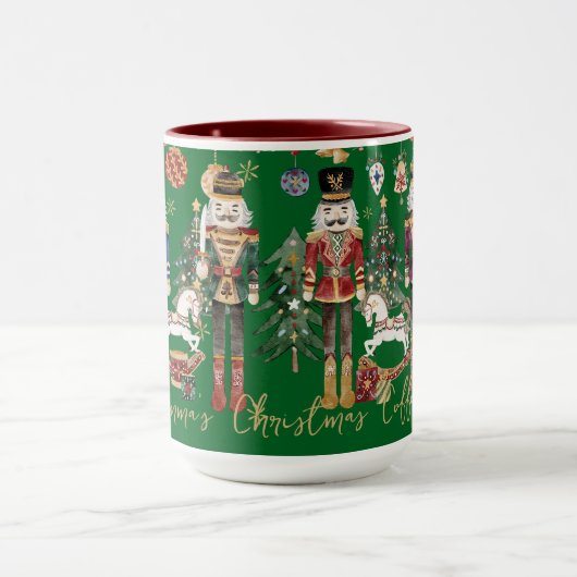 Vintager Nutcracker Soldaten Weihnachtskaffee Tasse (Zentrum)