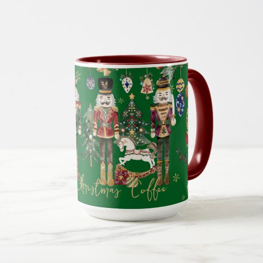 Vintager Nutcracker Soldaten Weihnachtskaffee Tasse (VorderseiteRechts)