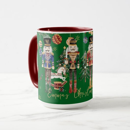 Vintager Nutcracker Soldaten Weihnachtskaffee Tasse (Vorderseite Links)