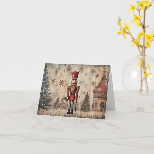 Vintager Nutcracker Soldier Karte (Gelbe Blume)