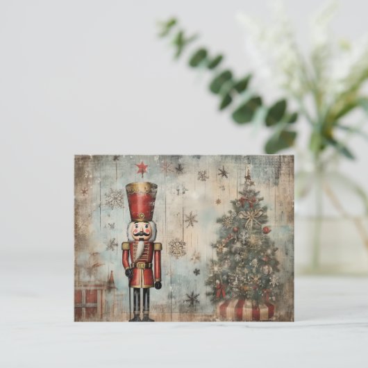 Vintager Nutcracker Soldier Postkarte (Stehend Vorderseite)