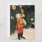 Vintager Nutcracker unter Weihnachtsbaum Einladung (Vorderseite)