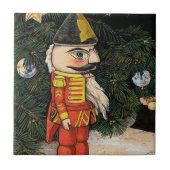 Vintager Nutcracker unter Weihnachtsbaum Fliese (Vorderseite)