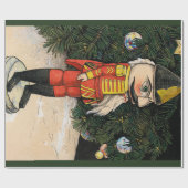 Vintager Nutcracker unter Weihnachtsbaum Geschenkpapier (Flach)