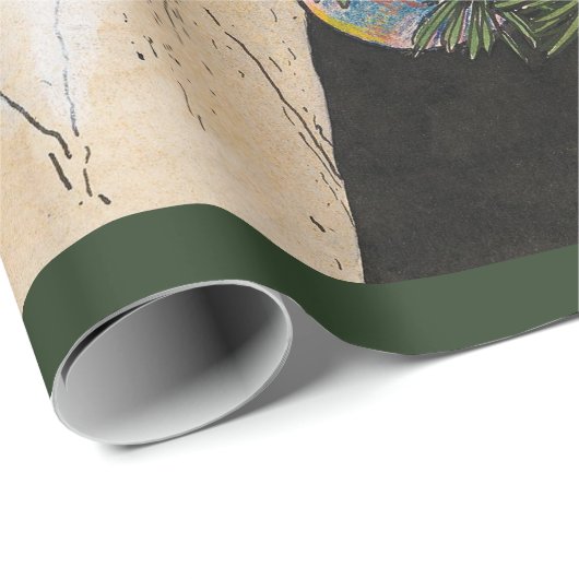 Vintager Nutcracker unter Weihnachtsbaum Geschenkpapier (Rolleneckpunkt)