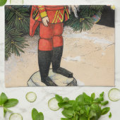 Vintager Nutcracker unter Weihnachtsbaum Geschirrtuch (Gefaltet)