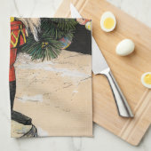 Vintager Nutcracker unter Weihnachtsbaum Geschirrtuch (Viertel Falte)