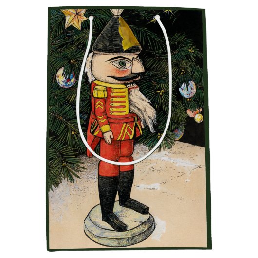 Vintager Nutcracker unter Weihnachtsbaum Mittlere Geschenktüte