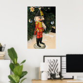 Vintager Nutcracker unter Weihnachtsbaum Poster (Heimbüro)