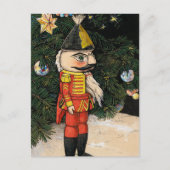 Vintager Nutcracker unter Weihnachtsbaum Postkarte (Vorderseite)