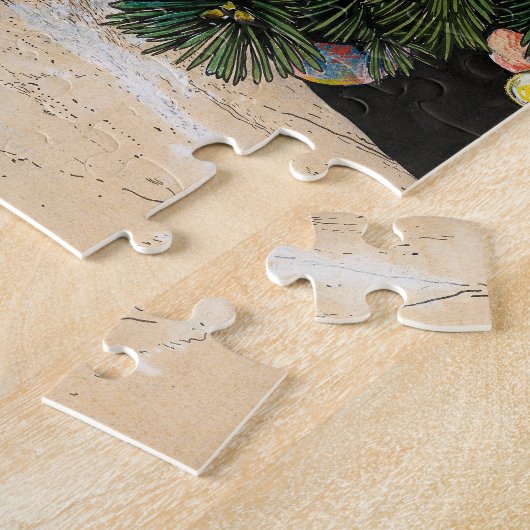 Vintager Nutcracker unter Weihnachtsbaum Puzzle (Seite)