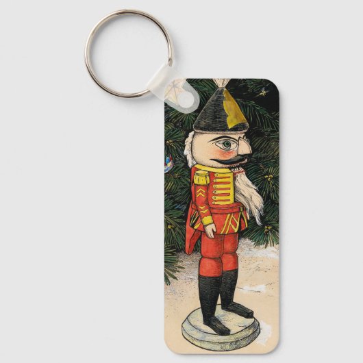 Vintager Nutcracker unter Weihnachtsbaum Schlüsselanhänger (Vorderseite)