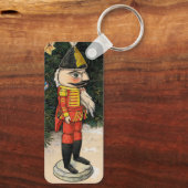 Vintager Nutcracker unter Weihnachtsbaum Schlüsselanhänger (Rückseite)