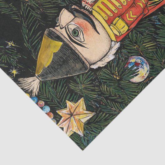 Vintager Nutcracker unter Weihnachtsbaum Seidenpapier (Ausschnitt)