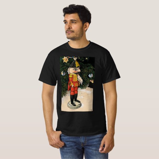 Vintager Nutcracker unter Weihnachtsbaum T-Shirt (Vorne ganz)