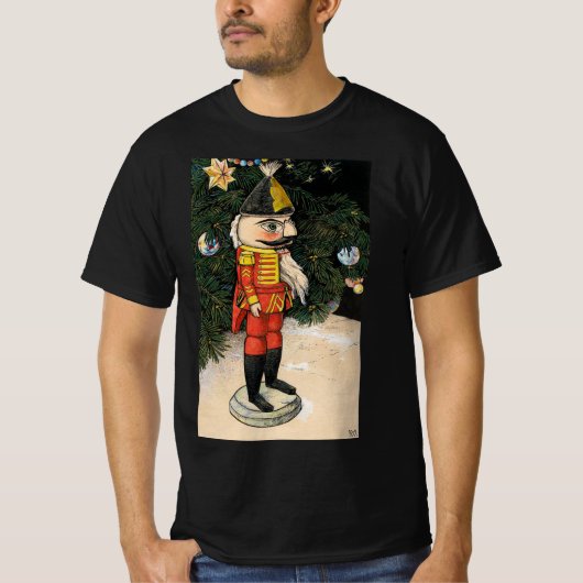 Vintager Nutcracker unter Weihnachtsbaum T-Shirt (Vorderseite)