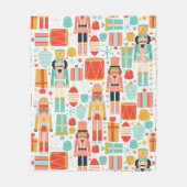 Vintager Nutcracker Weihnachten Nahtloses Muster Fleecedecke (Vorderseite)