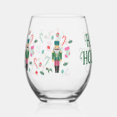 Vintager Nutcracker Weihnachtsfeiertag Weinglas Ohne Stiel (Vorderseite)