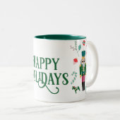 Vintager Nutcracker Weihnachtsfeiertag Zweifarbige Tasse (VorderseiteRechts)