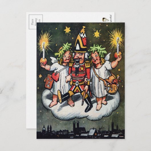 Vintager Nutcracker Weihnachtspostkarte Postkarte (Vorne/Hinten)