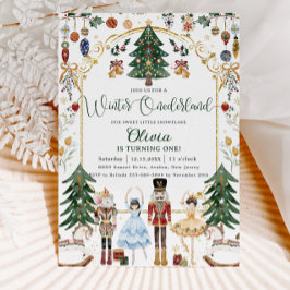 Vintager Nutcracker Winter Onederland 1. Geburtsta Einladung