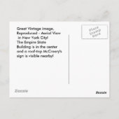Vintager NYC ~ LuftangriffEmpire St Bldg/McCreey's Postkarte (Rückseite)