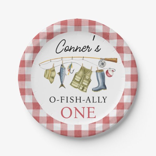 Vintager O-Fish-Ally 1. Geburtstag Pappteller (Vorderseite)