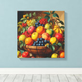 "Vintager Obstkorb Leinwanddruck (Insitu (Holzboden))