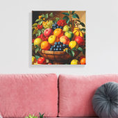"Vintager Obstkorb Leinwanddruck (Insitu (Wohnzimmer))