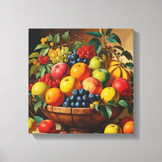 "Vintager Obstkorb Leinwanddruck