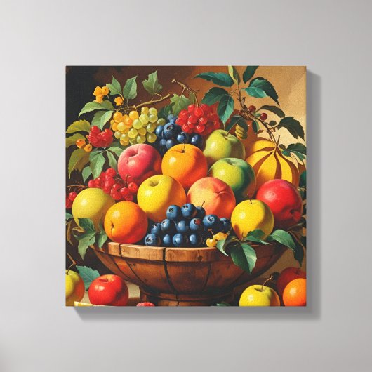 "Vintager Obstkorb Leinwanddruck (Vorderseite)