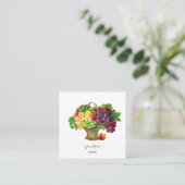 Vintager Obstkorb - personalisiert Quadratische Visitenkarte (Stehend Vorderseite)