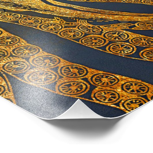 Vintager Octopus an der Küste Fotodruck (Ecke)