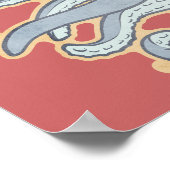 Vintager Octopus-Elefant Poster (Ecke)