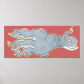 Vintager Octopus-Elefant Poster (Vorne)