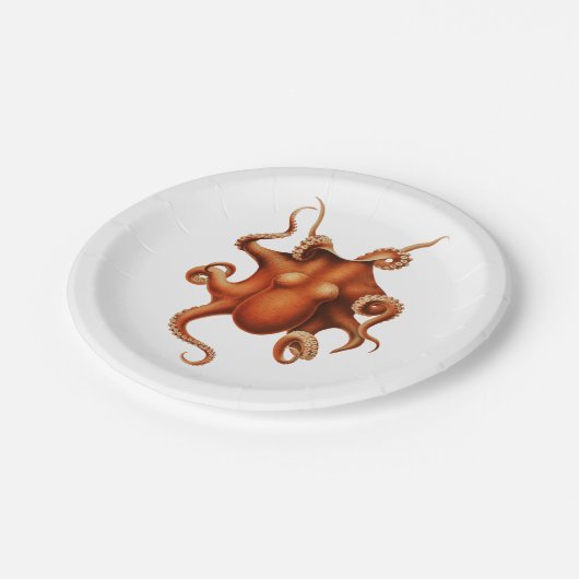 Vintager Octopus-Klassiker Pappteller (Schrägansicht)