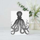 Vintager Octopus Sea Animal Postkarte (Stehend Vorderseite)